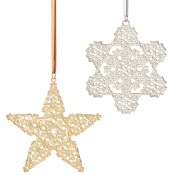 The Met Store 2024 Sterling Silver Star and Snowflake Ornament Set* Ornaments