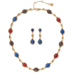 The Met Store Ancient Gems Multistone Statement Necklace and Triple-Drop Lapis Earrings Set* Jewelry Sets