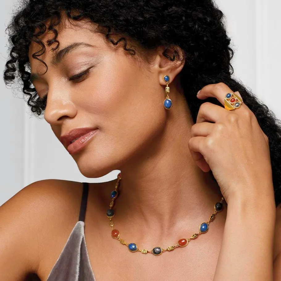 The Met Store Ancient Gems Multistone Statement Necklace and Triple-Drop Lapis Earrings Set* Jewelry Sets