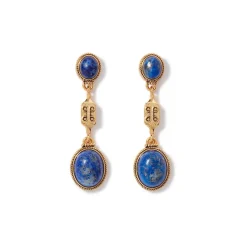 The Met Store Ancient Gems Triple-Drop Lapis Earrings* Earrings