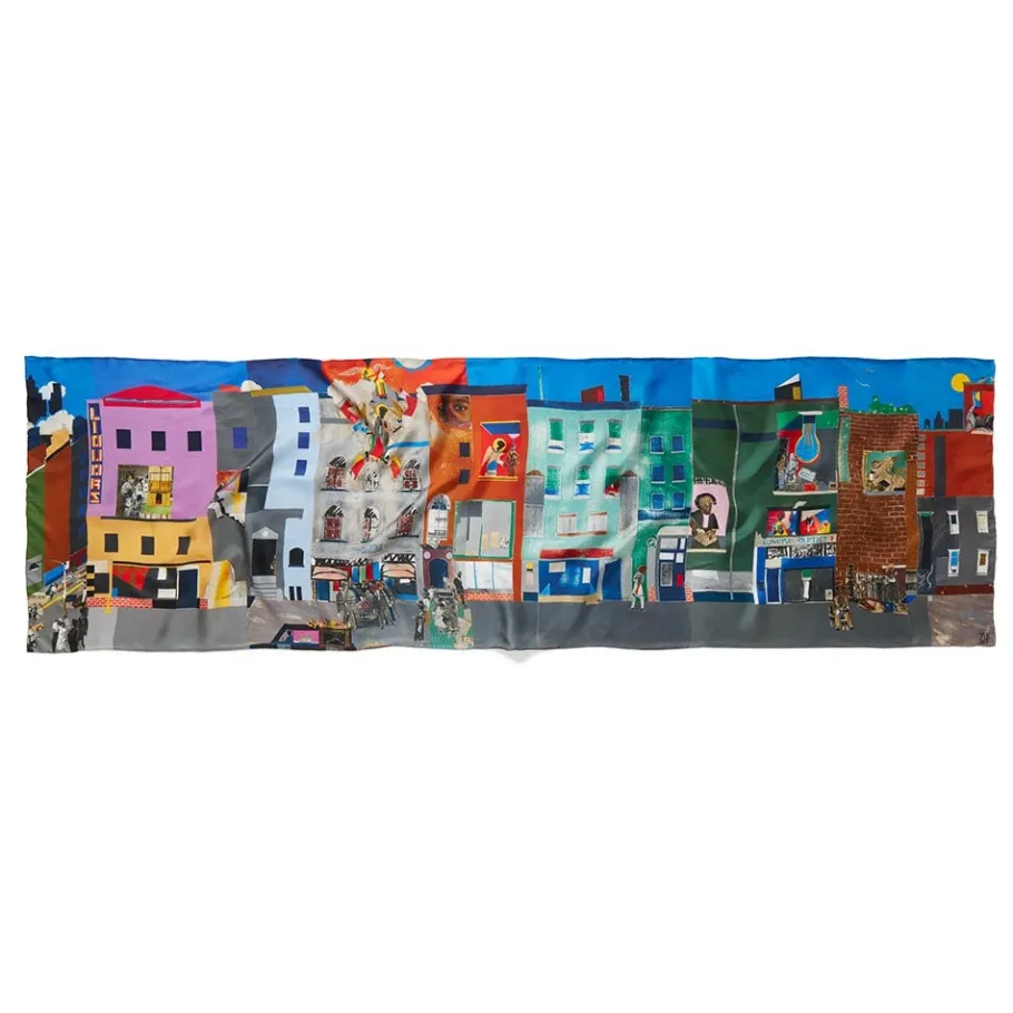 The Met Store Bearden The Block Oblong Silk Scarf* Scarves & Wraps