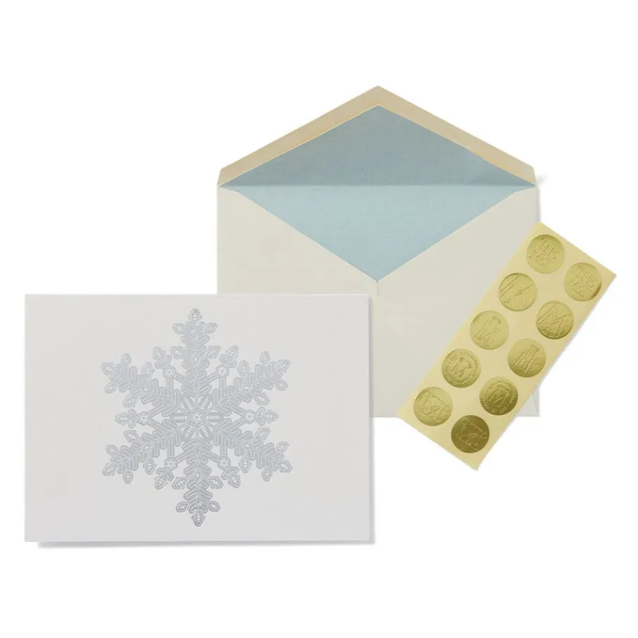 The Met Store Bentley: Snow Crystal Fine Holiday Cards with Lined Envelopes and Foil Seals* Holiday Cards