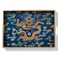 The Met Store Chinese Dragon Rank Badge Lacquer Tray* Tableware|Decorative Accents