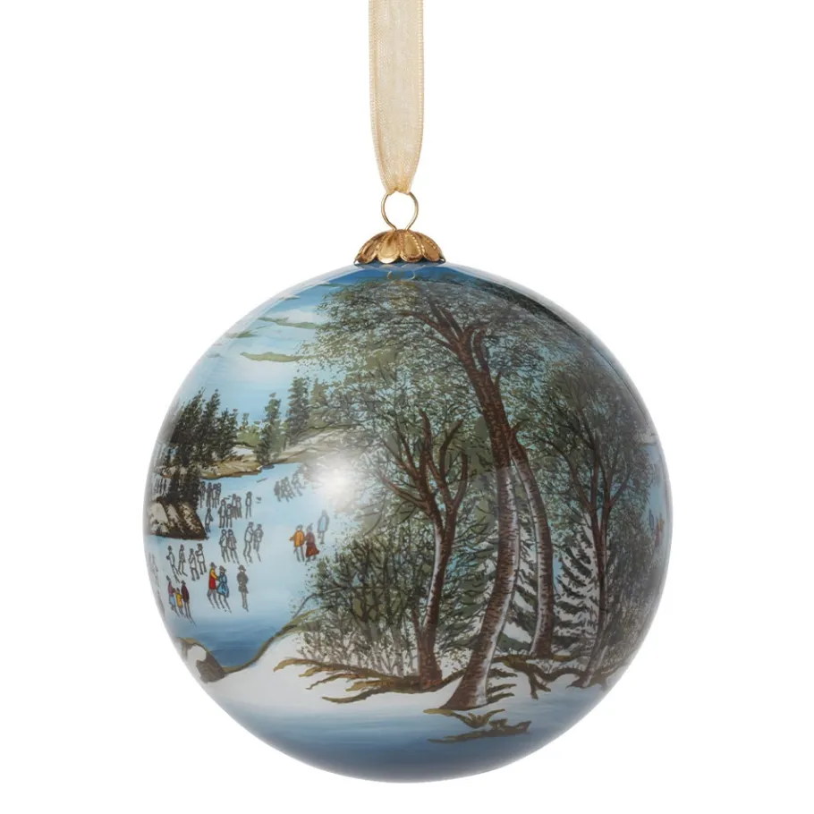 The Met Store Currier & Ives Central Park in Winter Hand-Painted Glass Ornament* Ornaments