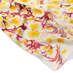 The Met Store Daisy Garden Marbled Paper Oblong Silk Scarf* Scarves & Wraps