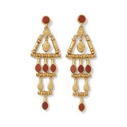 The Met Store Egyptian Nefer Amulet Red Jasper Chandelier Earrings* Earrings