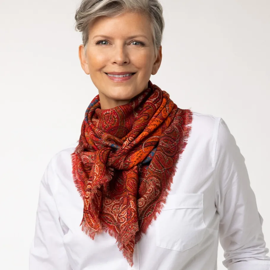 The Met Store Four Seasons Paisley Square Wool Scarf* Scarves & Wraps