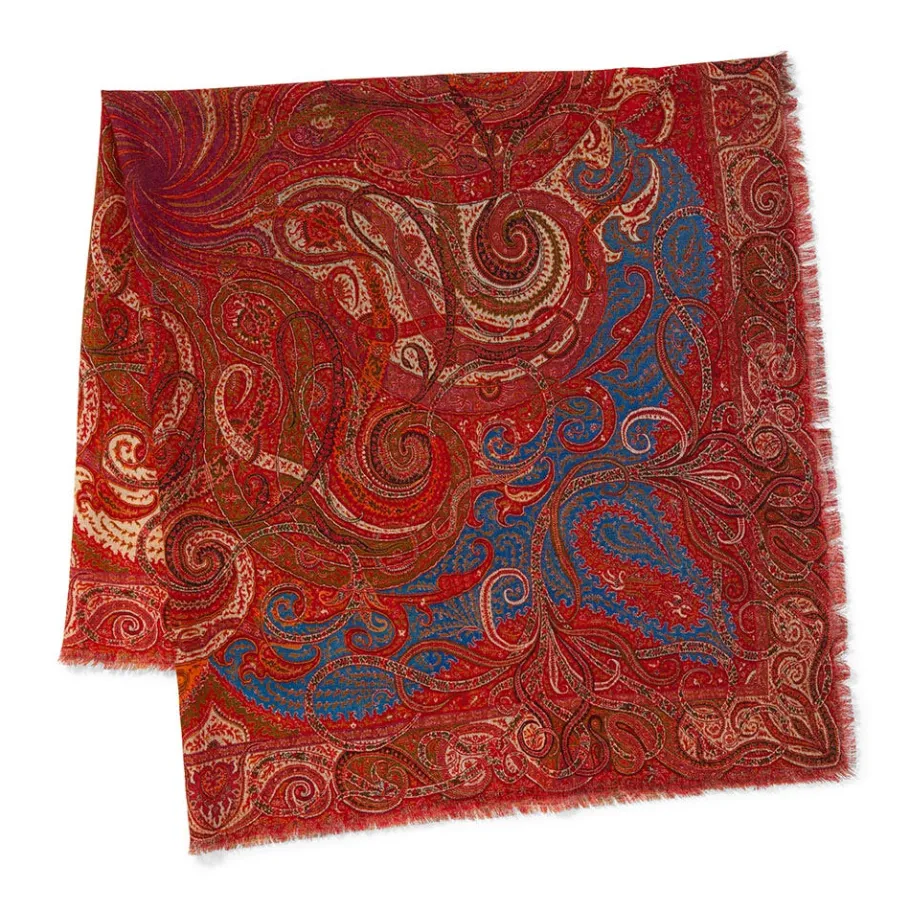 The Met Store Four Seasons Paisley Square Wool Scarf* Scarves & Wraps