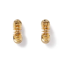 The Met Store Golden Disc Huggie Earrings* Earrings