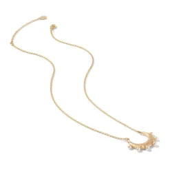 The Met Store Hammered Crescent Pearl Pendant Necklace* Necklaces
