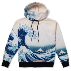 The Met Store Hokusai Great Wave All-Over Print Unisex Hoodie* Clothing