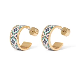 The Met Store Iznik Cintamani Enamel Hoop Earrings* Earrings
