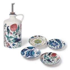 The Met Store Iznik Garden Oil Cruet and Dipping Bowl Set* Tableware