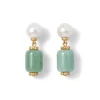 The Met Store Karavas Gems Aventurine and Pearl Drop Earrings* Earrings