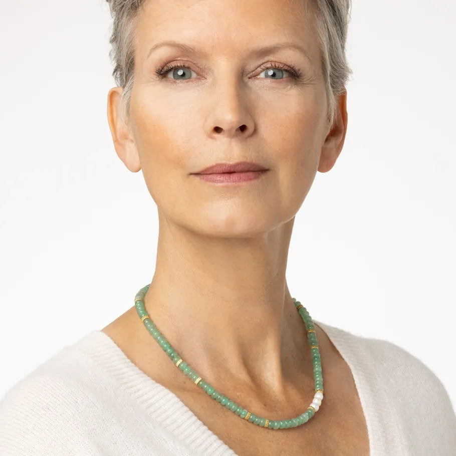 The Met Store Karavas Gems Aventurine Beaded Necklace* Necklaces