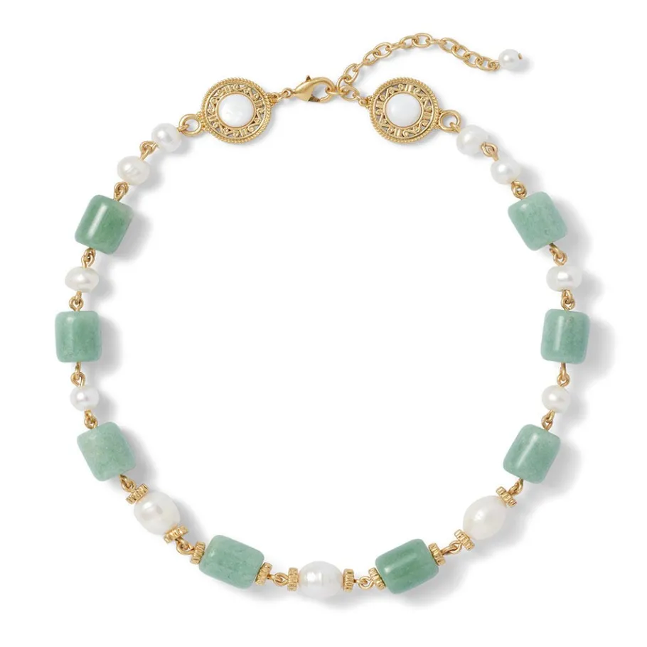 The Met Store Karavas Gems Large-Bead Aventurine and Pearl Necklace and Drop Earrings Set* Jewelry Sets