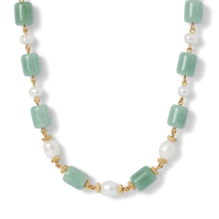 The Met Store Karavas Gems Large-Bead Aventurine and Pearl Necklace and Drop Earrings Set* Jewelry Sets