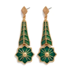 The Met Store Lotus Pagoda Plique-à-Jour Long Drop Earrings* Earrings