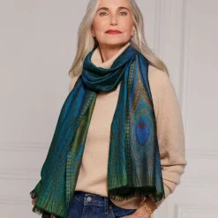 The Met Store Louis C. Tiffany Peacock Feather Wool-Blend Shawl* Scarves & Wraps