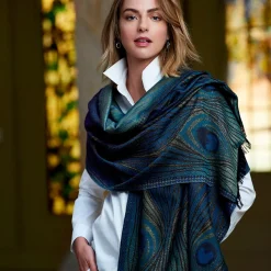 The Met Store Louis C. Tiffany Peacock Feather Wool-Blend Shawl* Scarves & Wraps