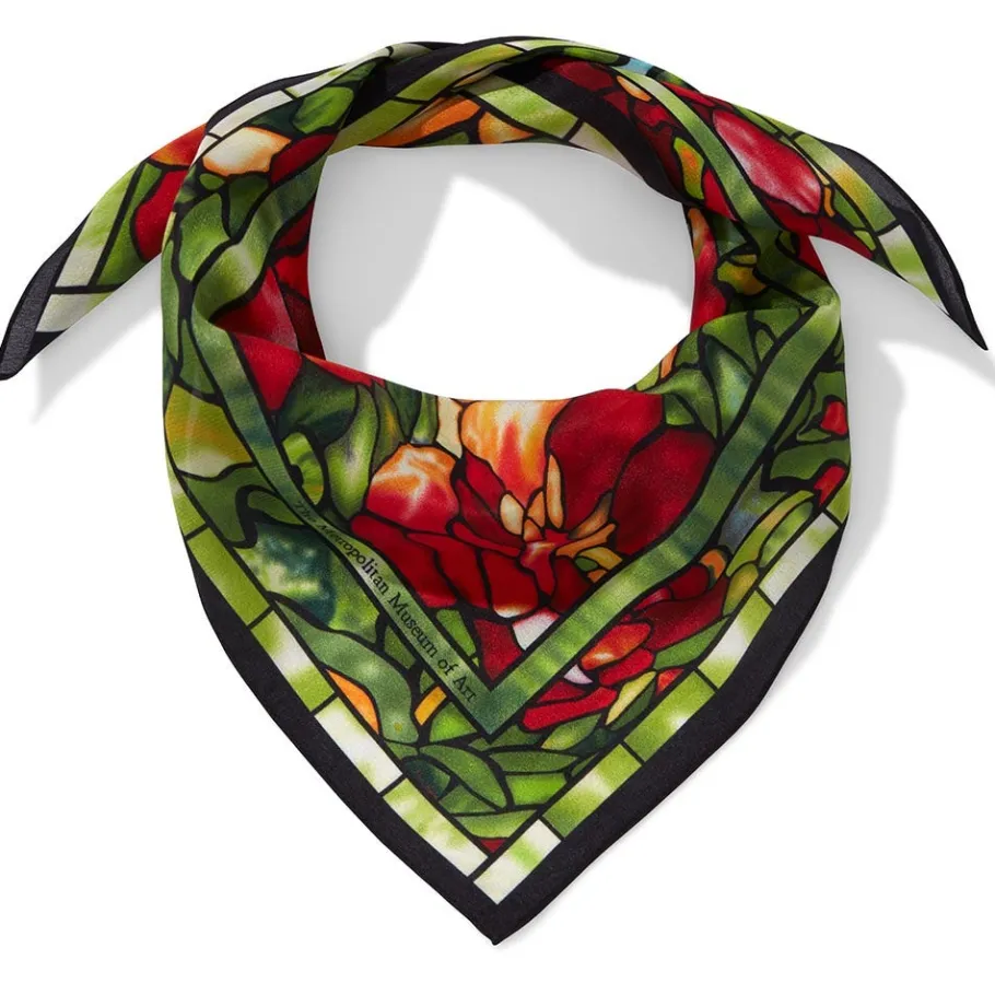 The Met Store Louis C. Tiffany Peonies Silk Neckerchief* Scarves & Wraps