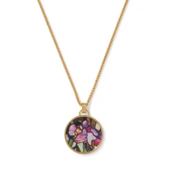 The Met Store Magnolias and Irises Enamel Pendant Necklace* Necklaces
