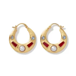 The Met Store Medieval Stone Crescent Hoop Earrings* Earrings
