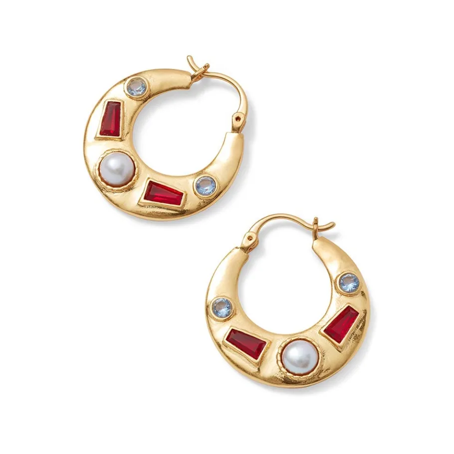 The Met Store Medieval Stone Crescent Hoop Earrings* Earrings