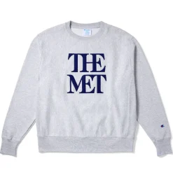 The Met Store Met Logo Appliquéd Unisex Champion® Sweatshirt* Clothing