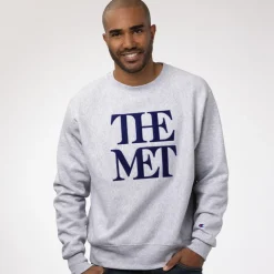 The Met Store Met Logo Appliquéd Unisex Champion® Sweatshirt* Clothing