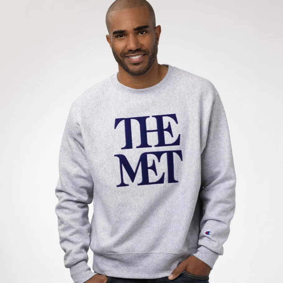 The Met Store Met Logo Appliquéd Unisex Champion® Sweatshirt* Clothing
