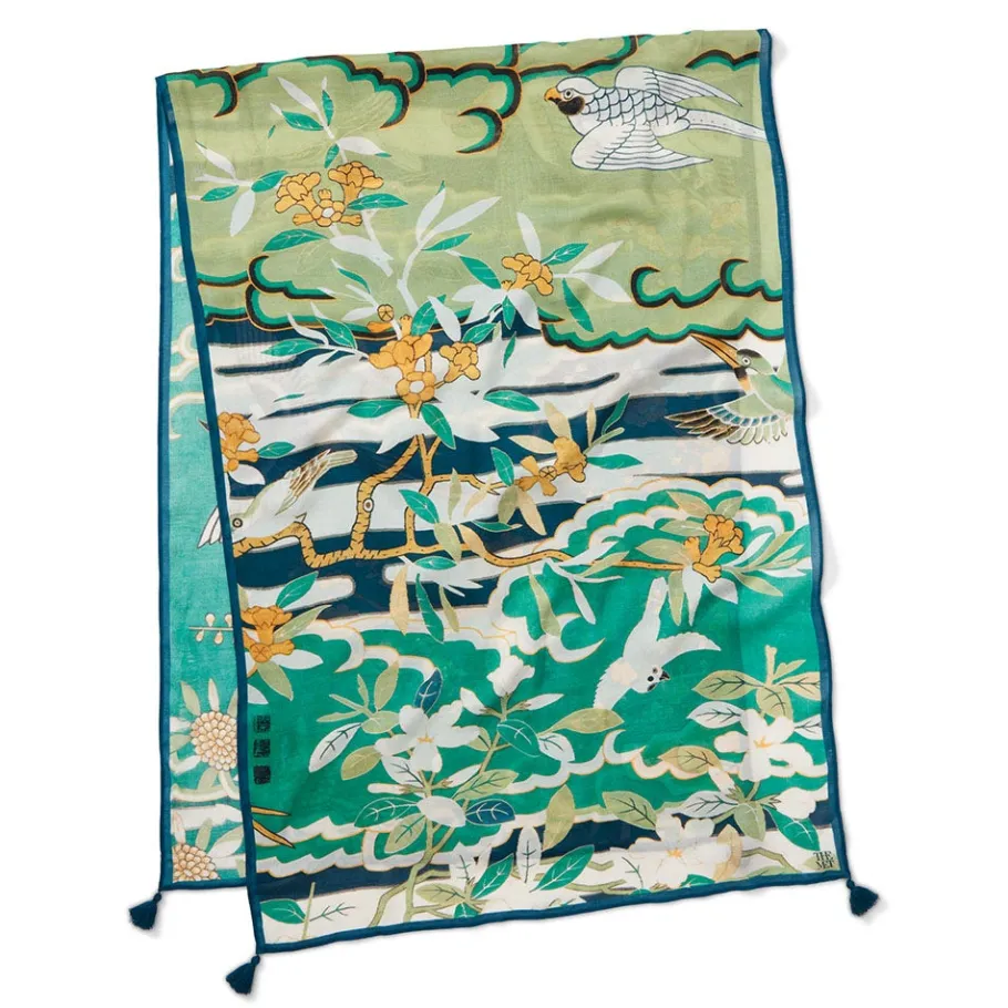 The Met Store Ming Birds and Flowering Branches Oversize Oblong Scarf* Scarves & Wraps