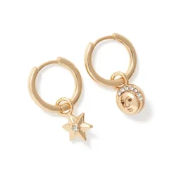 The Met Store Moon and Star Hoop Earrings* Earrings