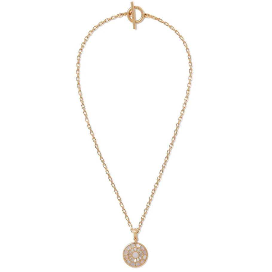 The Met Store Mother-of-Pearl Mosaic T-Bar Pendant Necklace* Necklaces