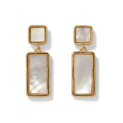 The Met Store Mother-of-Pearl Tile Double-Drop Earrings* Earrings