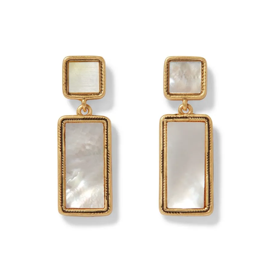 The Met Store Mother-of-Pearl Tile Double-Drop Earrings* Earrings