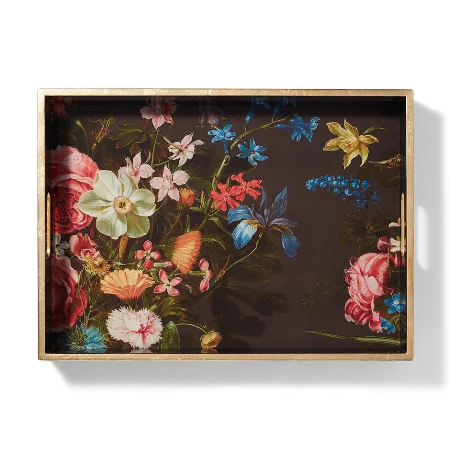 The Met Store Peeters Bouquet of Flowers Lacquer Tray* Tableware|Decorative Accents