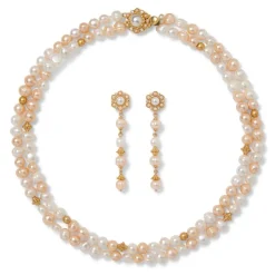 The Met Store Philippine Pearl Double-Strand Necklace and Linear Drop Earrings Set* Jewelry Sets