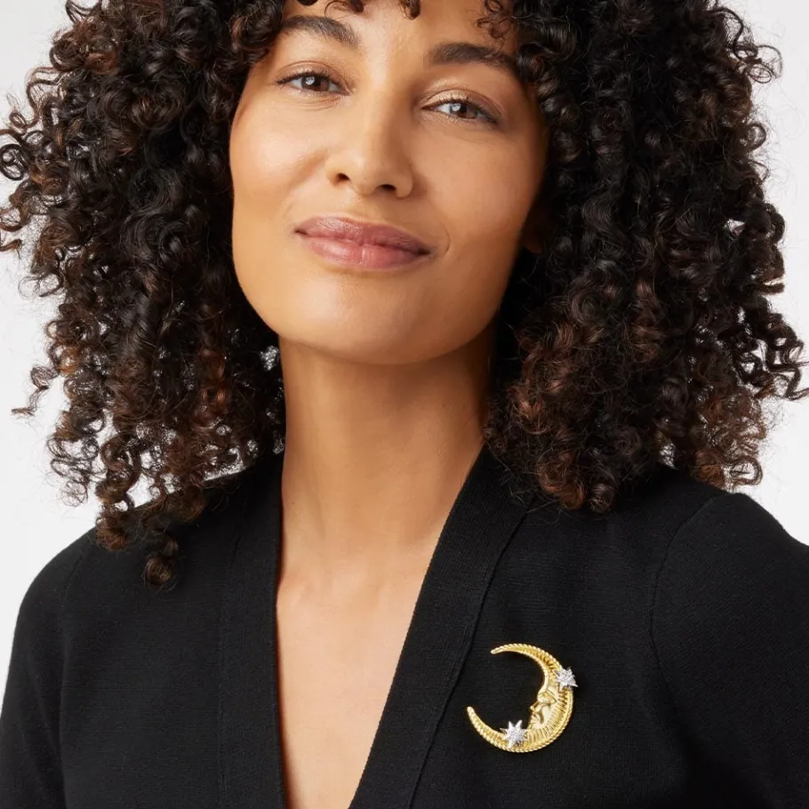 The Met Store Spanish Day and Night Moon Brooch* Pins & Brooches