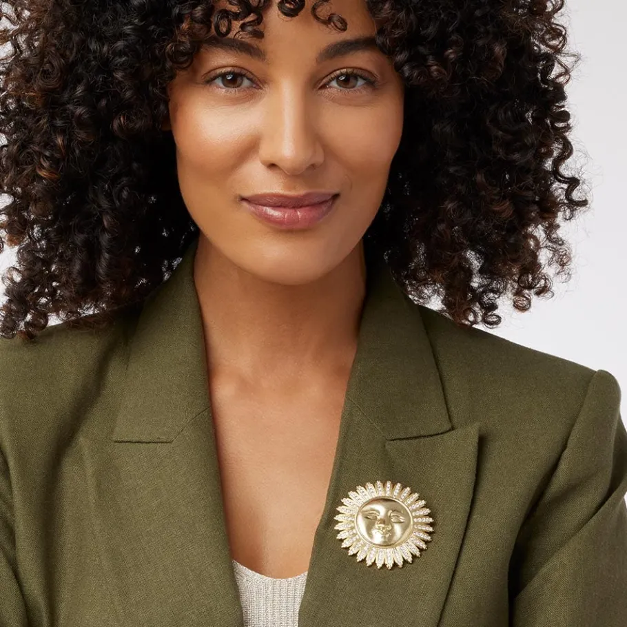 The Met Store Spanish Day and Night Sun Brooch* Pins & Brooches