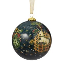 The Met Store Unicorn in a Garden Hand-Painted Glass Ornament* Ornaments