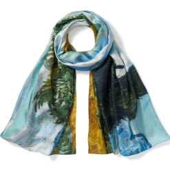 The Met Store Van Gogh Wheat Field with Cypresses Oversize Oblong Silk Scarf* Scarves & Wraps