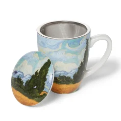 The Met Store Van Gogh Wheat Field with Cypresses Covered Mug with Tea Infuser* Tableware