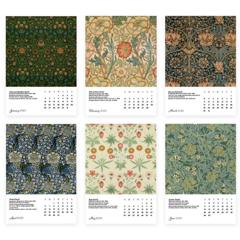 The Met Store William Morris Plexiglass Calendar Refill 2025* Calendars