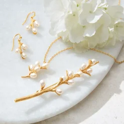 The Met Store Willow Catkins Pearl Brooch* Pins & Brooches