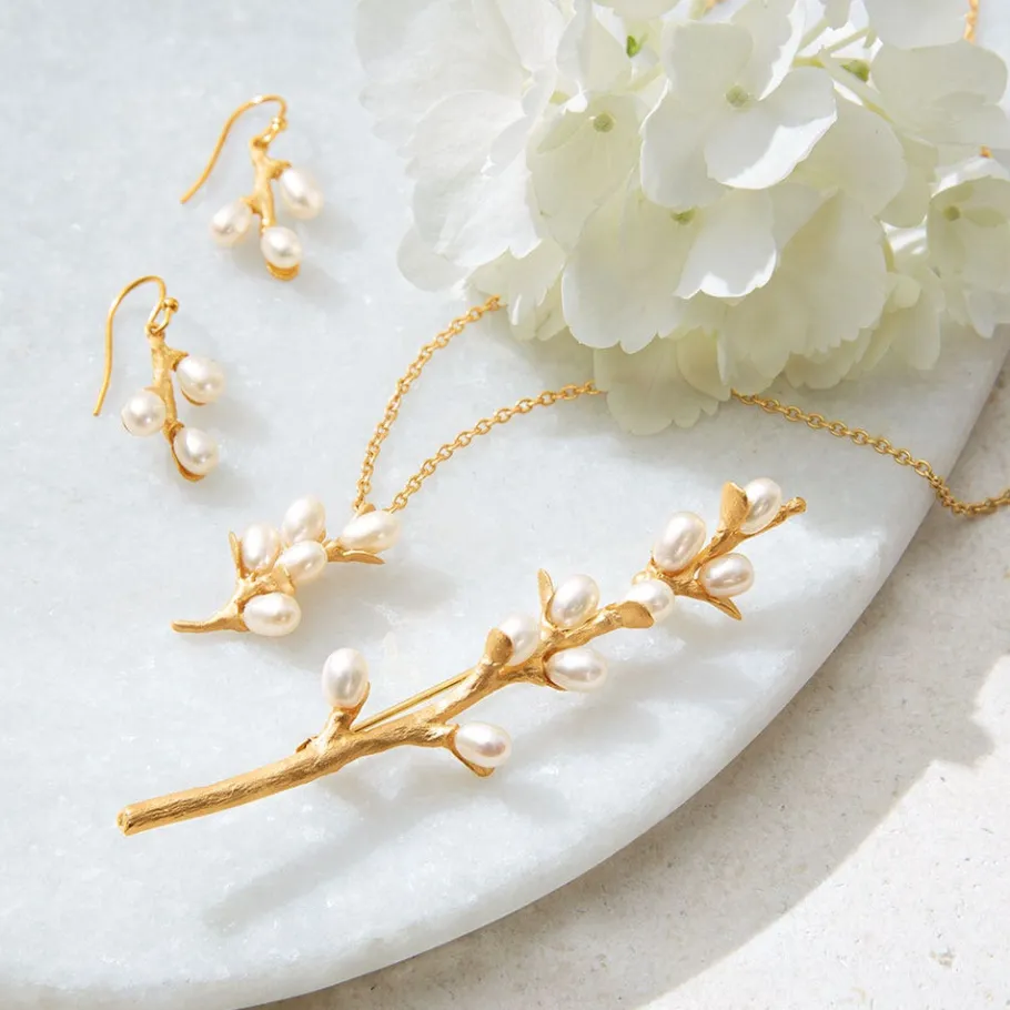 The Met Store Willow Catkins Pearl Brooch* Pins & Brooches